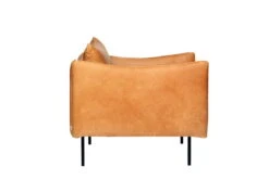 Fogia Tiki Armchair, Large, Black Steel - Cognac Leather -Fatboy Sales Store Tiki 1 Seat Vintage Cognac Side sRGB 8bit 8x6k On White