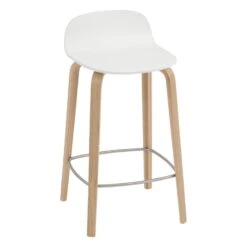 Muuto Visu Counter Stool, 65 Cm, Oak - White