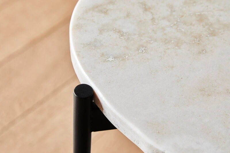 Woud La Terra Occasional Table, M, Ivory Travertine - Black 5 Woud La Terra Occasional Table, M, Ivory Travertine - Black - Image 3