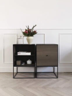 By Lassen Frame 49 Base, Black -Fatboy Sales Store byLassen Frame Sideboard smoked oak Rimm vase Kubus 4 nickel Lifestyle High Res