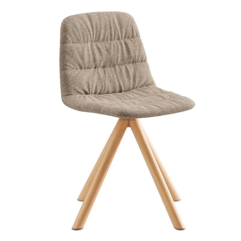 Viccarbe Maarten Chair, Wooden Swivel Base, Matt Oak - Gaudi 11